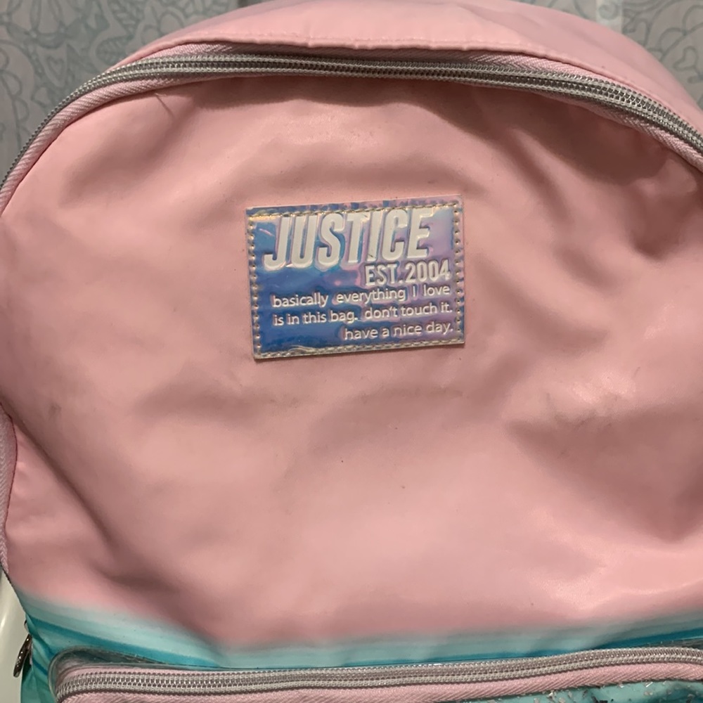 Justice Backpack & Lunchbox Lunch Bag Pink Aqua Girl - Picture 6 of 17